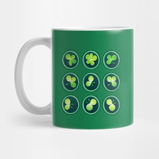 9 shamrock logo in St Patricks day lucky day Mug